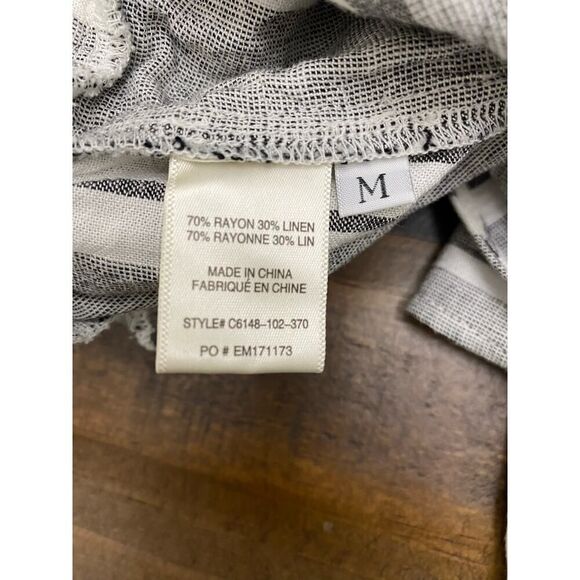 Clothe & Stone by Anthropologie Linen Striped Jumpsuit Open Back Gray Size M - Picture 8 of 13